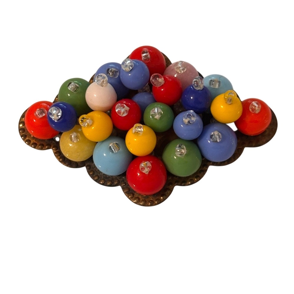 Very Rare Early Miriam Haskell & Frank Hess colorful brooch Jewelry Collector